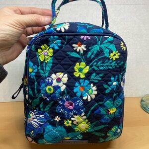 Vera Bradley Navy Floral Quilted Toiletry Bag or Lunch Tote